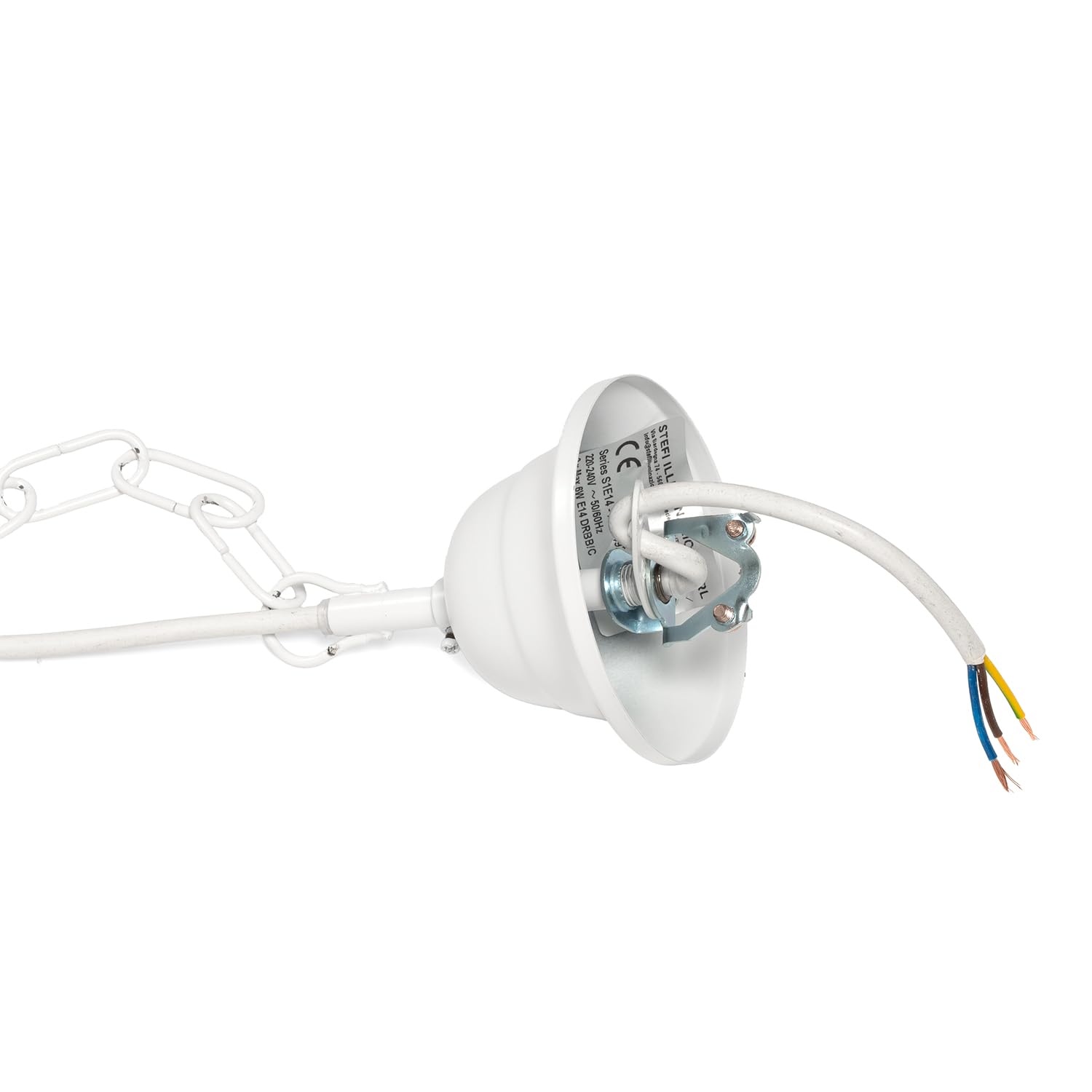 ONLI Lampadario 3 luci cameretta in Metallo Bianco con Farfalle dipinte in Rosa