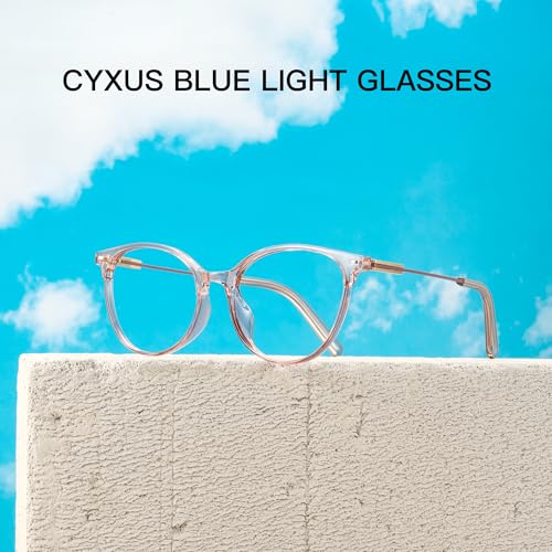Image of Cyxus Round Blue Light Glasses Women Men Retro Circular Computer Glasses Anti Blue Light Blockers Reduce Eye-strain 8185
