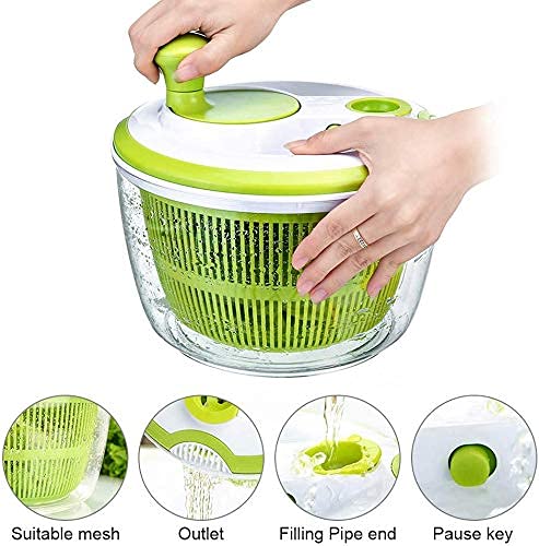image for Kisfam Salad Spinner, Salad Bowl, 5 Liter Design, BPA Free Food Grade,