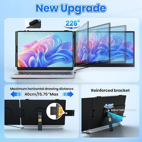 Image of Laptop Screen Extender, Ultra-lightweight 14 inch FHD 1080P IPS Dual Screen, Laptop Monitor Extender with USB-C /HDMI Port, Plug and Play Portable Monitor for 13-17 inch Laptops (Wins /Mac /Android / /Switch /PS5)