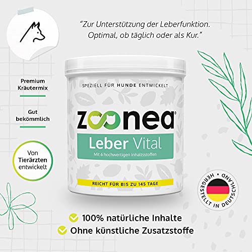 Zoonea® Leber Vital 250g - Leberfunktion & Leberunterstützung für Hunde | Perfekt abgestimmte Kräutermischung für bis zu 145 Tage