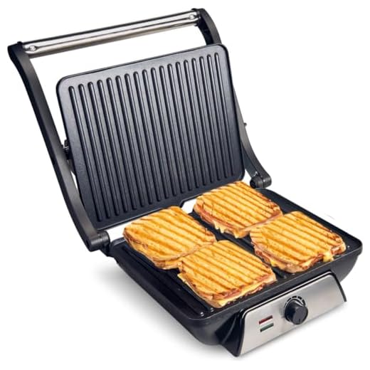 Vivid Green Tosti-apparaat XL, 4 Tosti's, RVS, Zilver, Antiaanbaklaag, 28x24x8 cm, 2000W, 700g, Met Temperatuurregeling en Uitklapbare Grillplaten