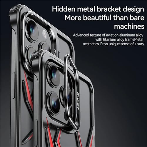 Coque iPhone 13 Pro araignée métal aluminium fine légère sans cadre rouge