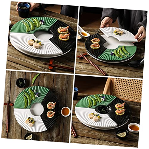Plato decorativo japonés para sushi de cerámica blanco miniatura 5
