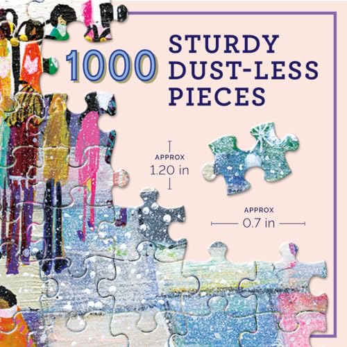 Image of eeBoo Christmas in Edinburgh 1000 Piece Square Jigsaw Puzzle, 23 inch x 23 inch
