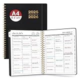 Appointment Book 2025-2026, Quarter-Hourly, Weekly & Monthly Academic Planner (July 2025 - June 2026), 8.5'x11' Schedule Book with Flexible Cover & Tabs, Perfect for Office School Supplies - Black
