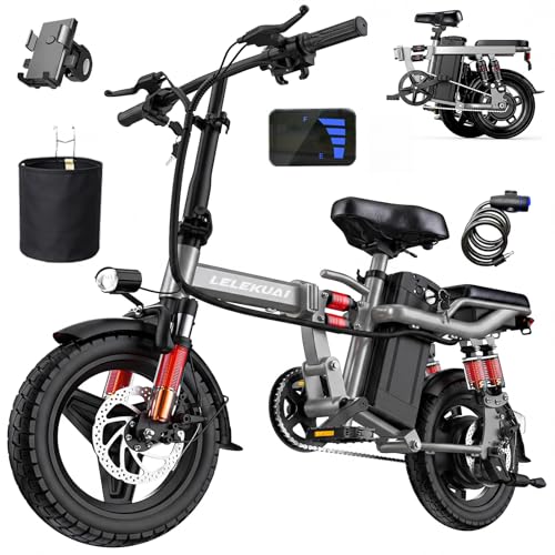 Image of LELEKUAI Electric Bike for Adults, 1200W Peak Motor Commuter Ebike, 20-28MPH Speed, 32 Miles Range, Removable Waterproof Battery, Dual Disc Brakes Electric Bicycle, UL 2849 Certified