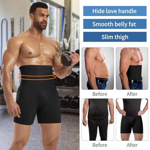 MISS MOLY Men Tummy Control Shorts High Waist Underwear Slimming Body Shaper Belly Girdle Boxer Briefs Stomach Shapewear2