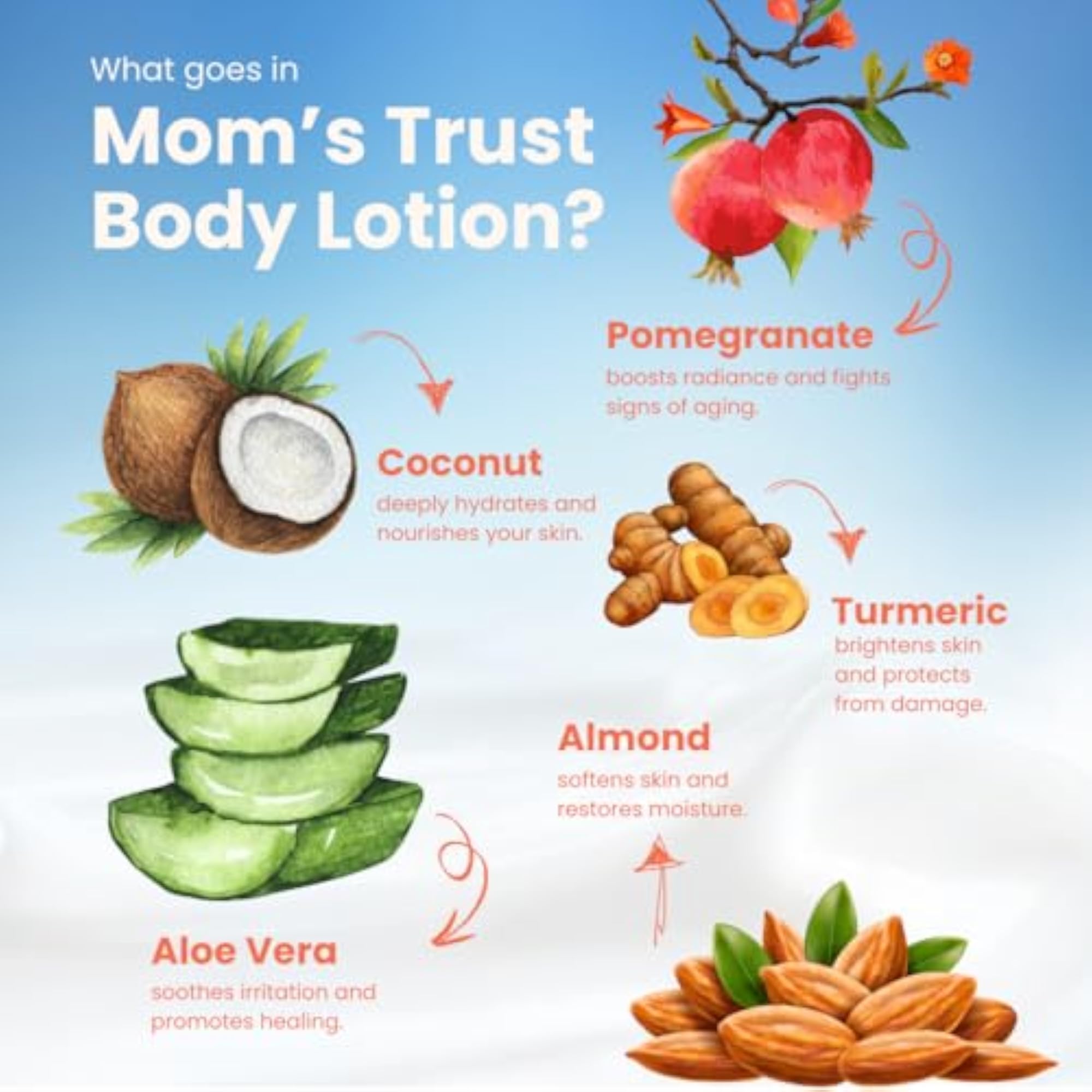 Ayurvedic Body Lotion for Dry Skin with Pomegranate & Turmeric