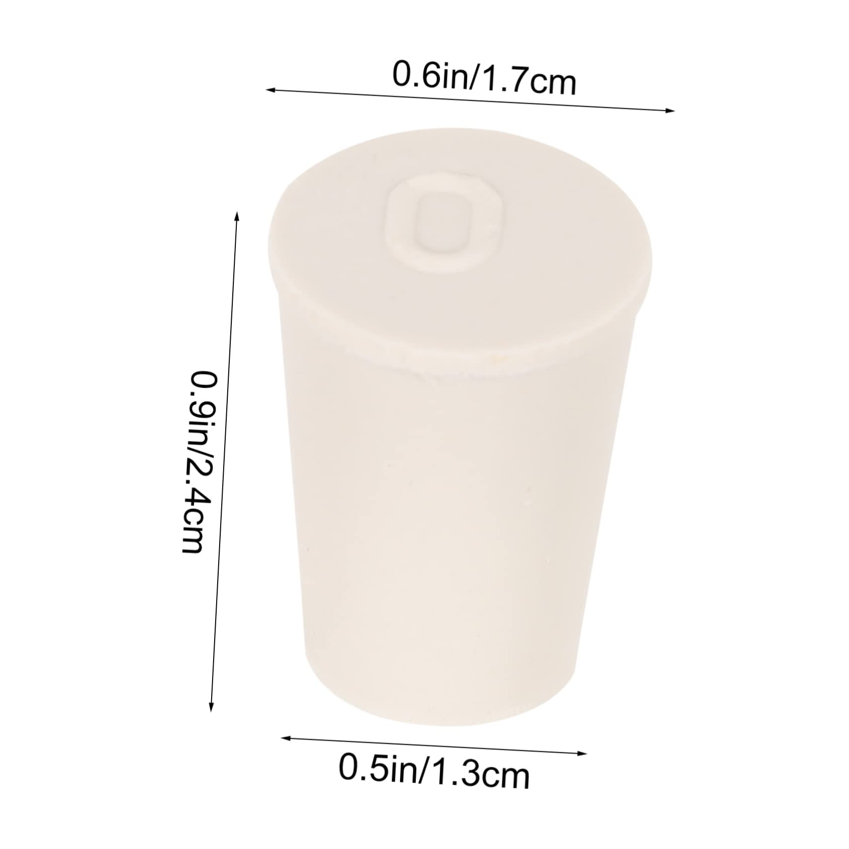 KICHOUSE 50 Pcs Lab Tube Stopper Caps Tapered Flask Plug Solid Rubber Sealing Plugs Waterproof Liquid Stopper for Scientific Research