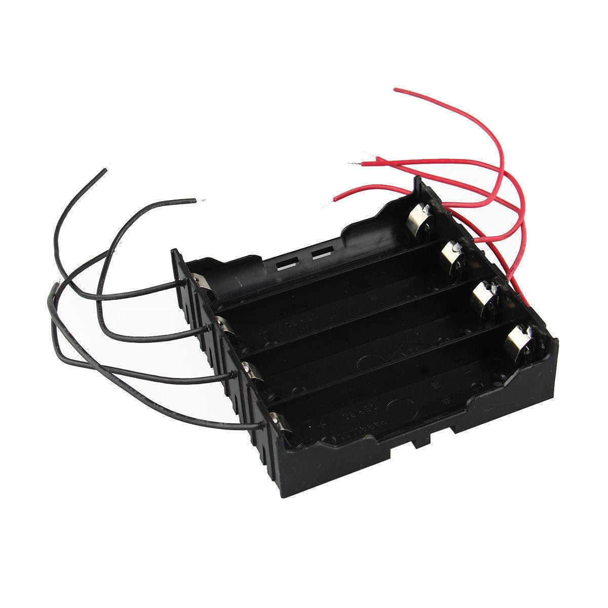 DIY 4 Slot 18650 Battery Holder with 8 Leads