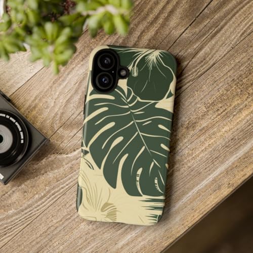 Coque iPhone 16 Plus rigide mate à motif feuilles tropicales et fleurs - 4