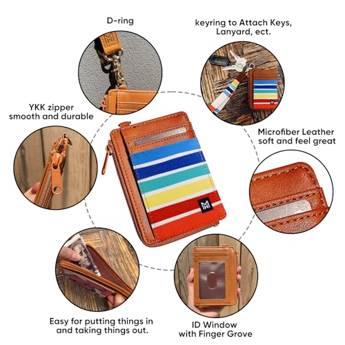 Image of Credit Card Holder Wallet for Women Slim Minimalist Wallet RFID Blocking Leather Wallets Elastic Front Pocket Wallet for Women with Zipper Pocket