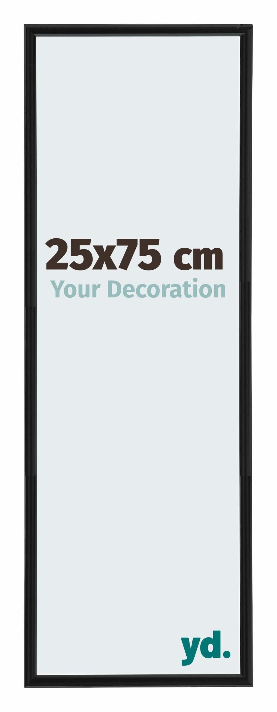 Your Decoration - Picture Frame 25x75 cm - Black Matte - Decorative Wall Frame in Plastic with Antireflection - Frame 25x75 - Annecy