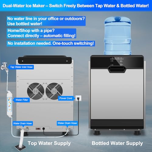 Image of Nugget 3 in 1 Countertop Ice Maker Machine, 50 lbs /24H, 10 Mins Fast LCE Making, Auto-Cleaning Function, Portable Countertop Ice Makers for Home Party RV Campin