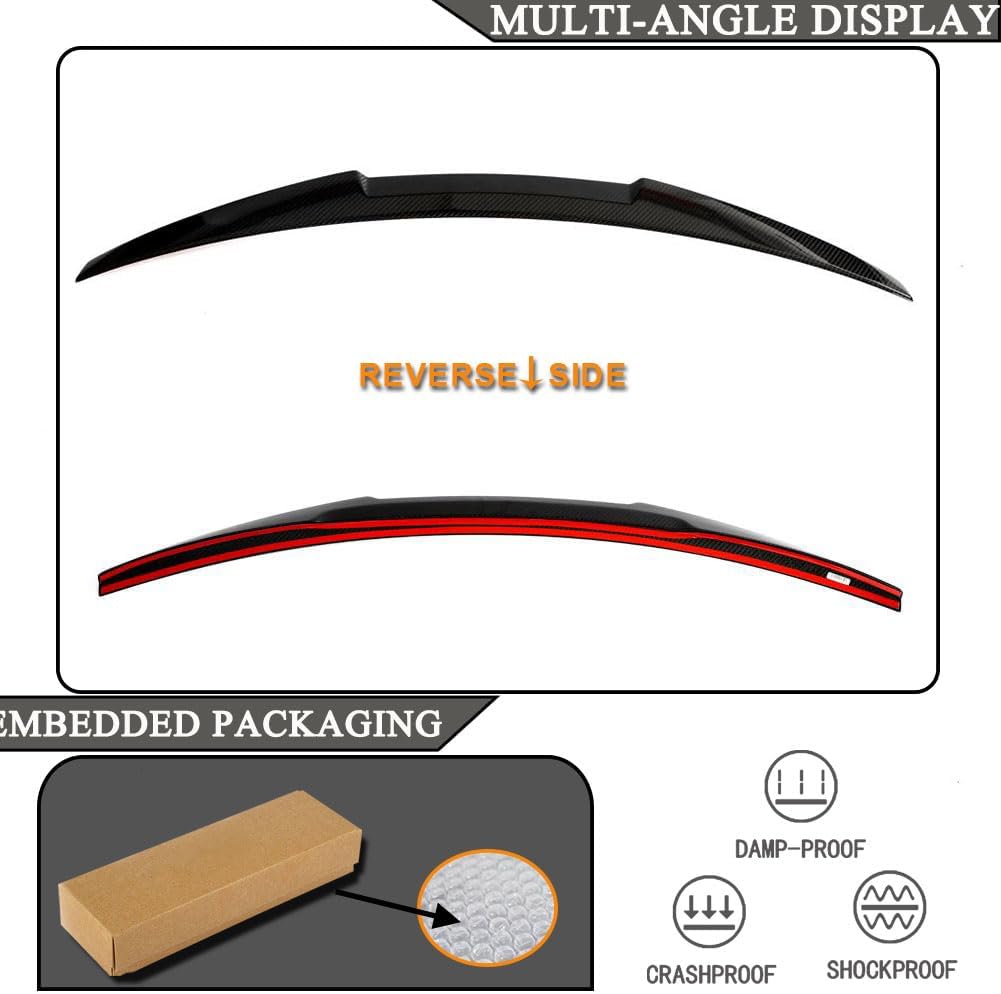 Dry Carbon Fiber Rear Trunk Spoiler Fits for Audi A5 Base/Sline S5 4-Door 2017-2023 Rear Boot Lid Highkick Tail Wing Lip Factory Outlet