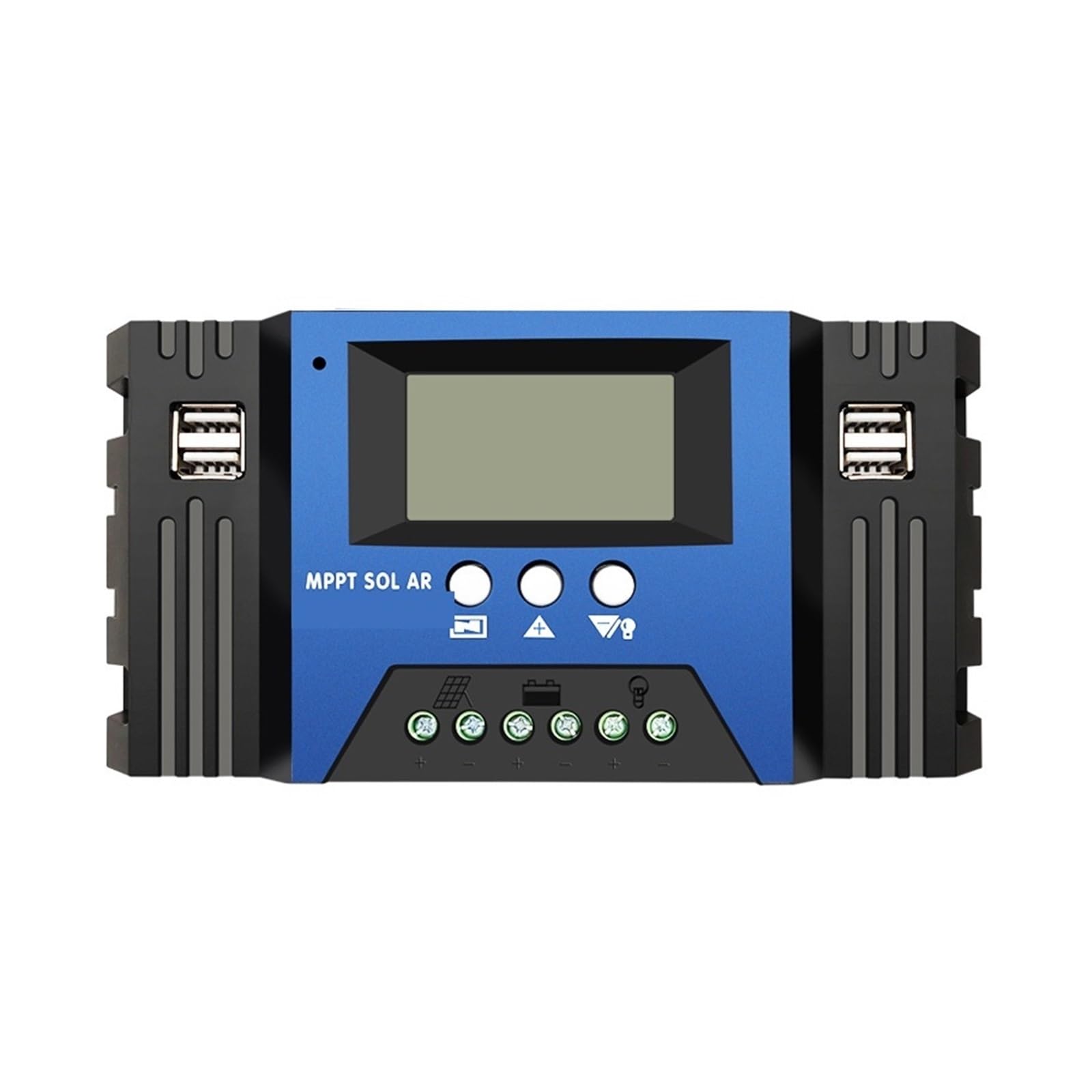 Regolatore di carica solare, Regolatore di carica solare automatico 100A/60A/50A/40A/30A 12V/24V Regolatori MPPT LCD Doppia uscita USB Pannello fotovoltaico(100A)