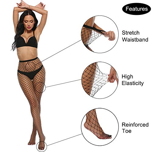Image of MANZI High Waist Tights Fishnet Stockings Women's Thigh High Stockings Pantyhose