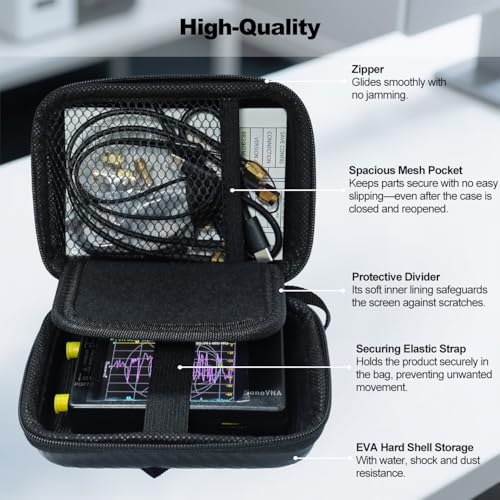 Image of AURSINC NanoVNA-H Vector Network Analyzer, HW V3.7 9KHz -1.5GHz Antenna Analyzer with 2.8 inch EVA Protective Case, Waterproof & Shockproof, Measuring S Parameters, SWR, Phase, Delay, Smith Chart