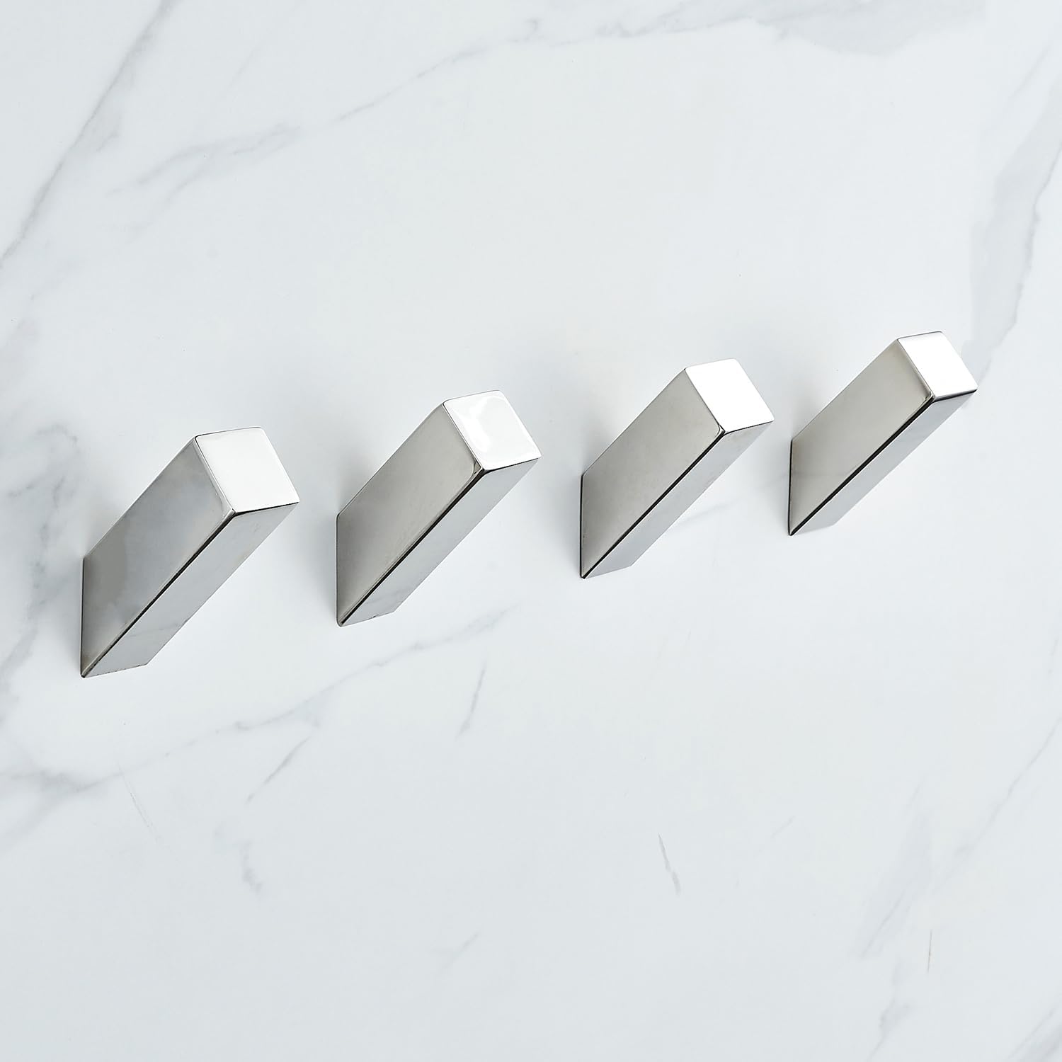 YJ YANJUN Polished Chrome Towel Hook for Bathrooms Set of 4 - SUS304 Stainless Steel Modern Bathroom Robe Hook - Chrome Wall Hooks for Hanging Coats Hat