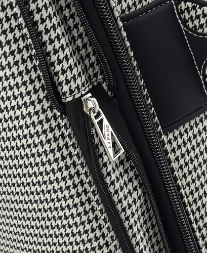 LONDON FOG Cambridge 20" Expandable Spinner Carry-on, Black White Houndstooth, 20 inch3