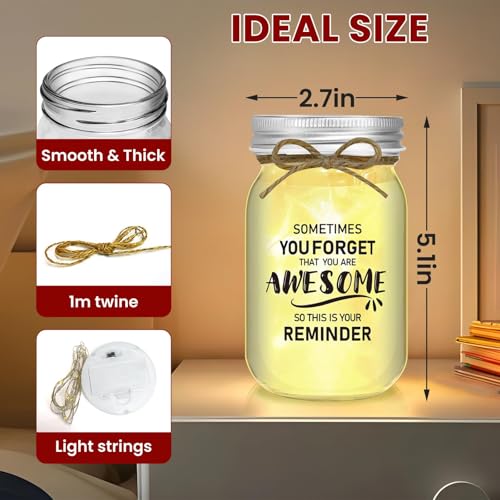 Image of Gifts for Women, Birthday Gifts for Wome Mason Jar Night Light Appreciation Inspirational Gift for Her Inspirational Birthday & Holiday Presents for Men