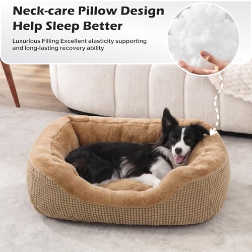 Image of INVENHO Dog Bed Medium Size, Orthopedic Warming Soft Calming Sleeping Durable with Anti-Slip Bottom