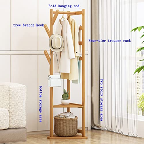Porte-manteau d'angle polyvalent à triple étagère pour optimiser l'espace