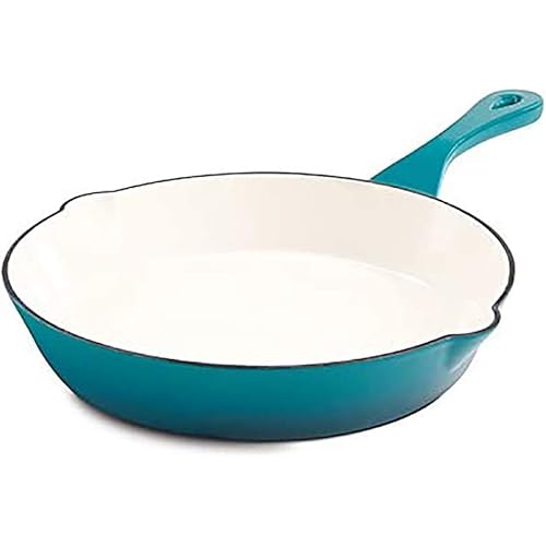 Crock Pot Artisan 10 Inch Enameled Cast Iron Round Skillet, Teal Ombre