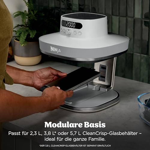 Ninja CRISPi PRO XL Glas-Heißluftfritteuse (Air-Fryer), Weiß AS090EUWH – Ansicht 5