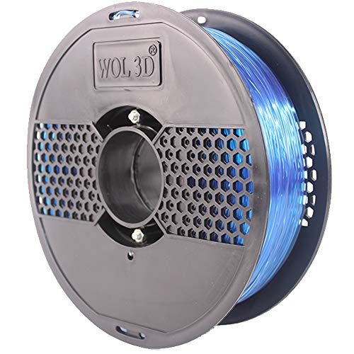 Image of WOL3D PLA Pro+ Crystal Blue 3D Printer Filament with Spool 1.75mm 1KG - High Strength Filament, ±0.02mm Accuracy, Smooth Printing, Tangle Free for FDM 3D Printers, Prototypes, Models DIY Projects