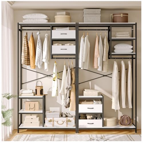 Reviews de Armarios altos disponible en línea. 49 SIMPLE ESPACIO Armario Independiente, Organizador de Ropa, Perchero con Barra para Guardar Ropa, Sombreros, Zapatos, Armario Tela de Servicio Pesado para Dormitorio y Estudio...