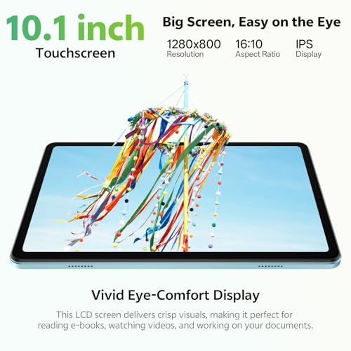 Image of Tablet 10.1 inch, Android Tablet with Case, Gray | 24GB RAM + 64GB ROM 1 TB Expandable, 1280x800 HD IPS Touch Screen, 6600mAh Battery, WiFi 6, BT 5.4, Dual Camera