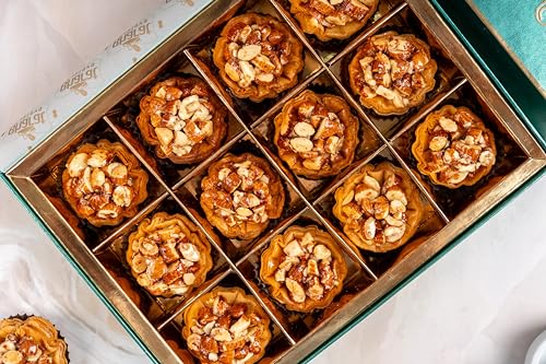 Image of Bharat Baklava Almond Tart - Rich Ghee & Honey-Infused Dough with Almond Topping | Handmade Sweet | Premium Gift Box | 250g