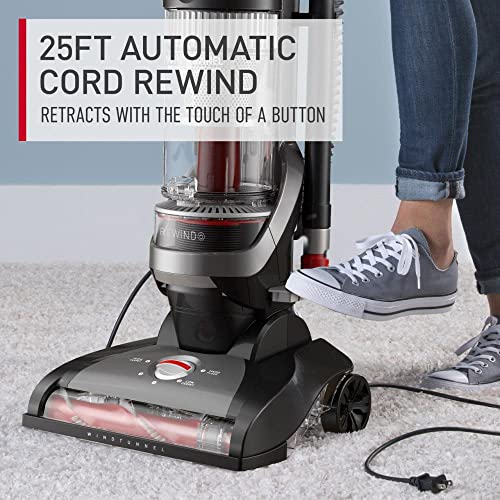 Hoover Windtunnel Cord Rewind Pro Bagless Upright Vacuum Cleaner, For Carpet And Hard Floors, Uh71300V, Black #TOP1