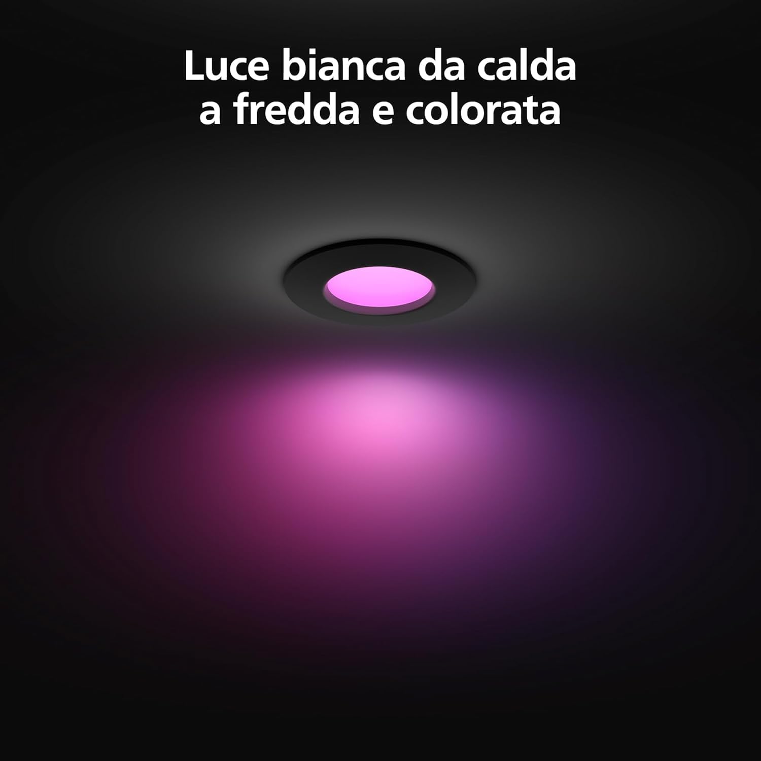 Philips Hue Smart Slim, Faretto da incasso, 170 mm, Nero