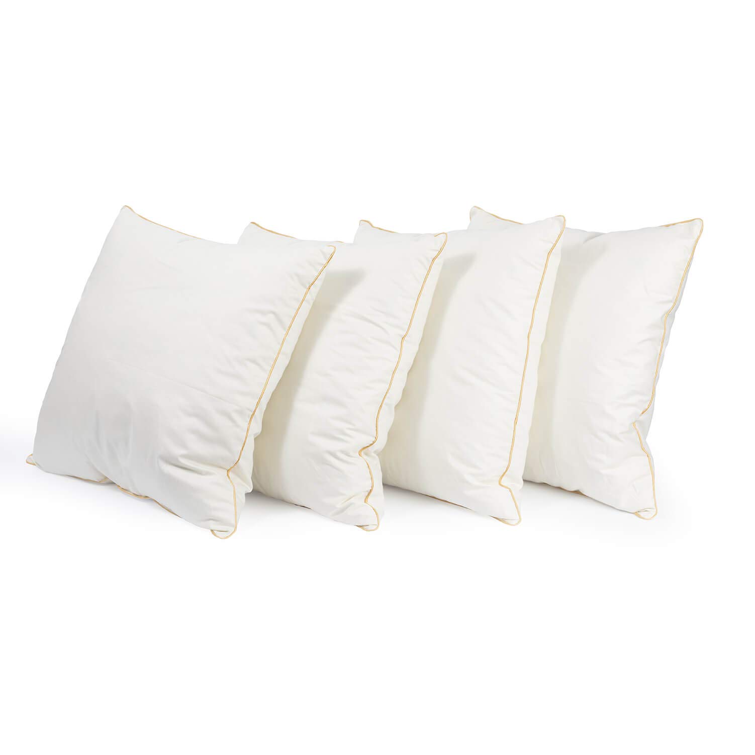 H&F Heimtextilien 4er Set Federkissen 50x50 cm | 700g Kissenfülung 100% Federn | Kissen mit OekoTex Zertifikat | Bezug: 100% Baumwolle