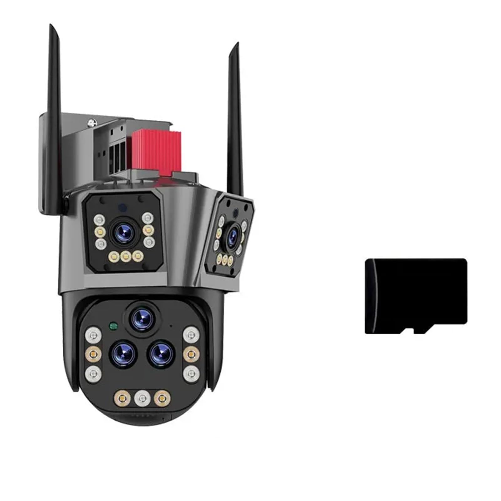 QDVOPHZA 10K 20MP CCTV Video Surveillance IP Camera 20X Zoom WiFi Wireless Five Lens Outdoor PTZ Home Security Protection Auto Tracking(E/U,10K Add 32G Card)