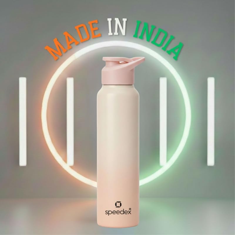 Image of Speedex Stainless Steel Water Bottle 1 Ltr, Leak Proof Sipper Cap, BIS Approved 1000 ml Metal Bottle For Daily, Office, School, Gym, Travel Use for Men, Women, Kids, Adults, Peach Orange, Set of 3