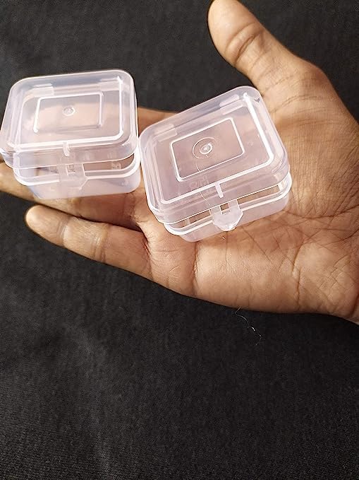 Ewings Small Containers Plastic Clear Boxes with Lock lid 10 ml (Pack of 24)(Size :4cmx5cm)