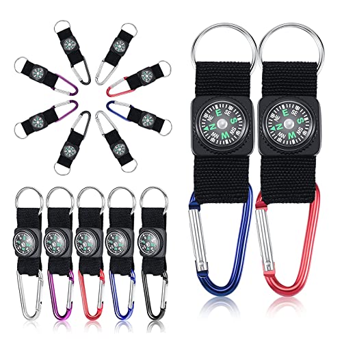 Llavero Brújula,15 Piezas Mosquetón Brújula Llaveros para Deportes Al Aire Libre para Brújula Compás Mini Gancho para Camping Escalada Senderismo