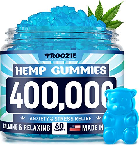 Hemp Gummies 400,000-60 Sweets - Made in USA - Natural Anxiety & Stress Relief - Premium Hemp & Coconut Synergy - Mood & Immunity Support - Ideal Omega 3, 6, 9 Source