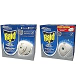 Raid - Pack Anti Insectos Night & Day, Contiene 1 difusor eléctrico + 3 recambios, 600 Horas de protección