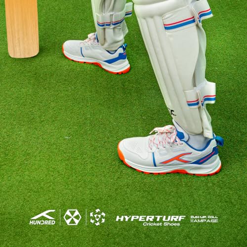 Image of Hundred HyperTurf Cricket Shoes | TerraSpike Rubber Studs Men | Embedded Support Plate for Stability | Lightweight & Durable | Ideal for Turf, Ground & Hard Surfaces