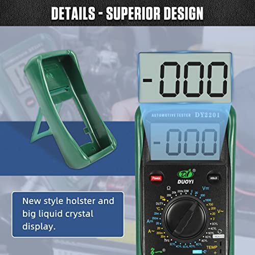 Digital Car Tester Multimeter 500-10000 Rpm Digital Multimeter Dc Ac Volt Meter, Measuring Of Motor Dwell Angle, Temperature Tester #TOP1