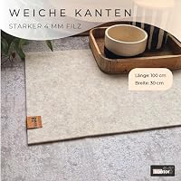 kontor28® - Premium Tischläufer Filz 100% Made IN Germany aus Upcycling-PET Filz | Waschbarer Tischläufer in 100x30 cm Kratz- und hitzebeständig | Filzläufer BISKOP Beige für Indoor & Outdoor – Ansicht 7