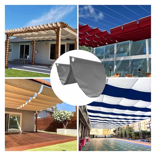 Voile d'ombrage rétractable ondulée imperméable 2.7x8m avec kit de montage - 5