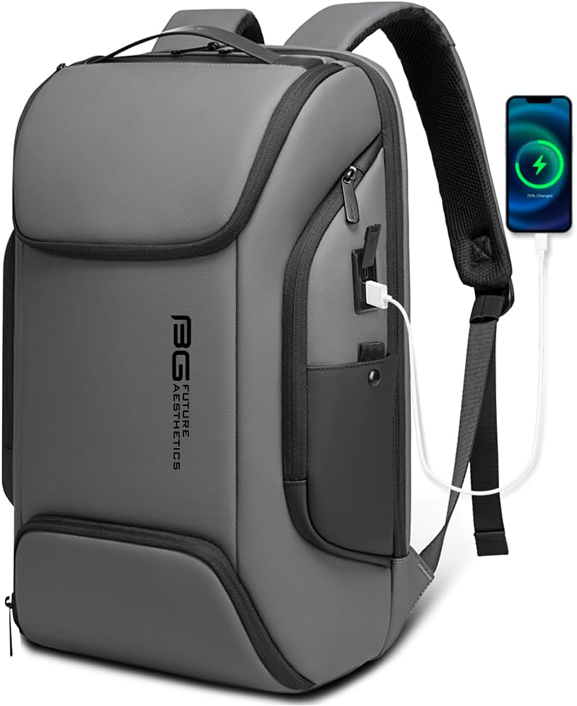 FUTURE AESTHEICS Business Laptop Smart Backpack Can Hold 15.6 Inch Laptop Commute Backpack Carry on bag for men and women (Grey)