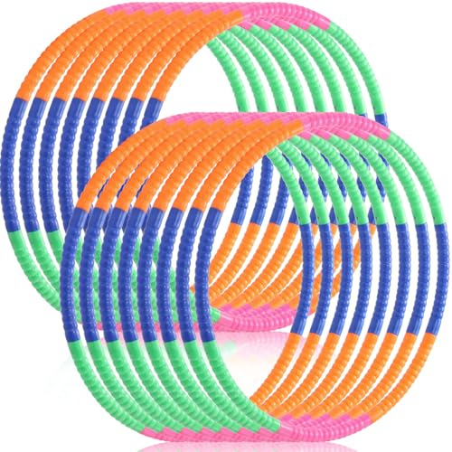 Vinsot 8 Pcs Snap Together Plastic Hoops for Kids, Tropical Bright Mix