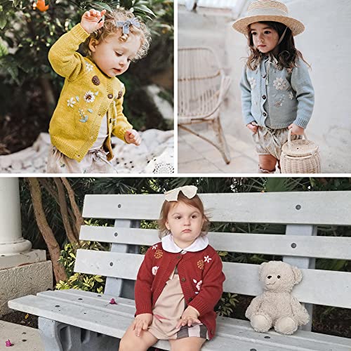 Image of Simplee kids Baby Girl Thin Sweater Solid White Pink Cardigans for Toddler 0-3Years